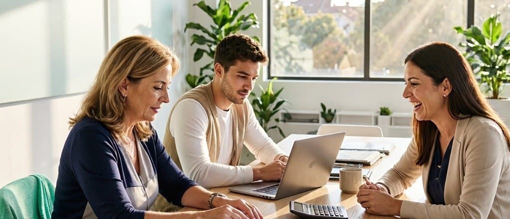 Equipo de un estudio contable trabajando